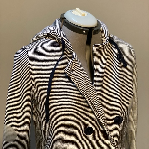 Roxy Striped Hooded Sweatshirt Jacket - Picture 2 of 4